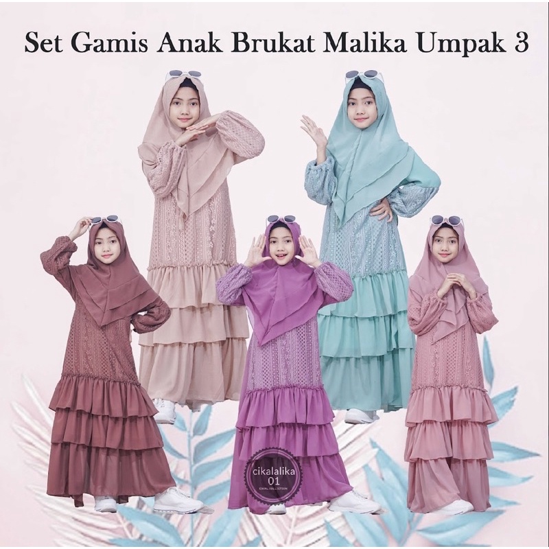 set gamis anak brukat malika umpak3