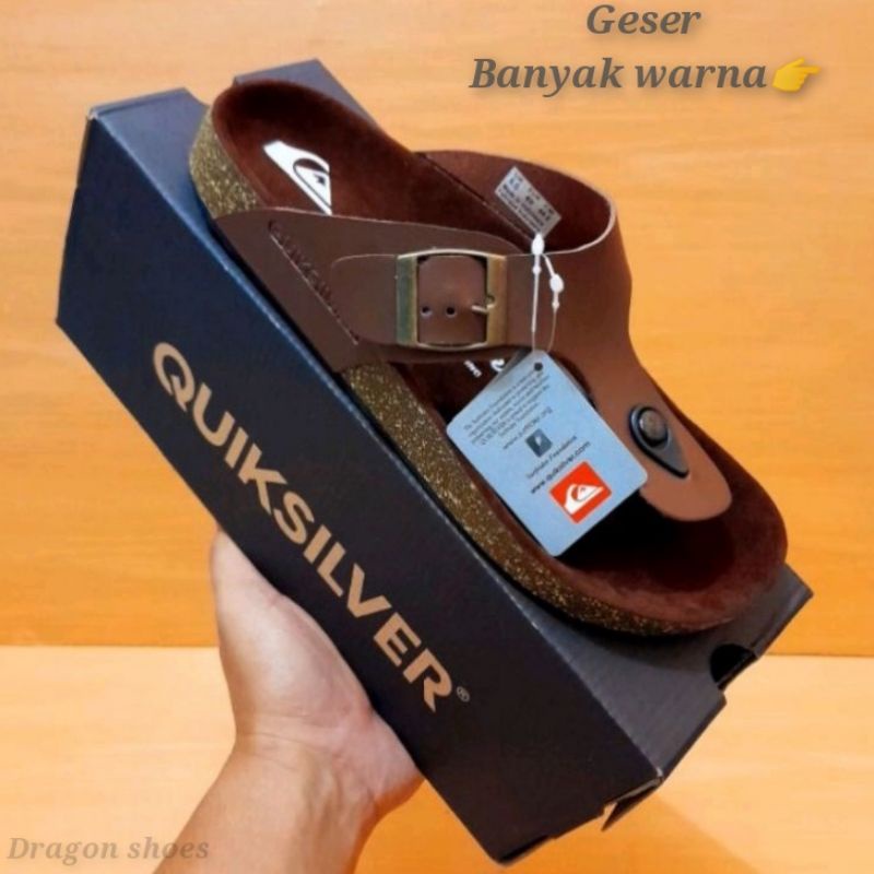 Promo Sandal Slop Quiksilver Donald Thong 2 Straps Black Quiksilver Original Premium