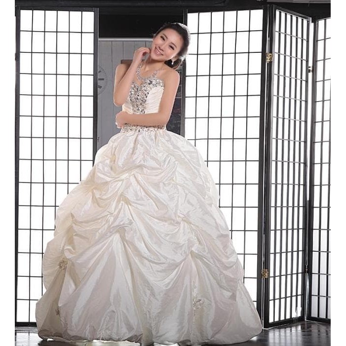 Wedding Dress - Gaun Pengantin Payet Cristal Ombak Korea