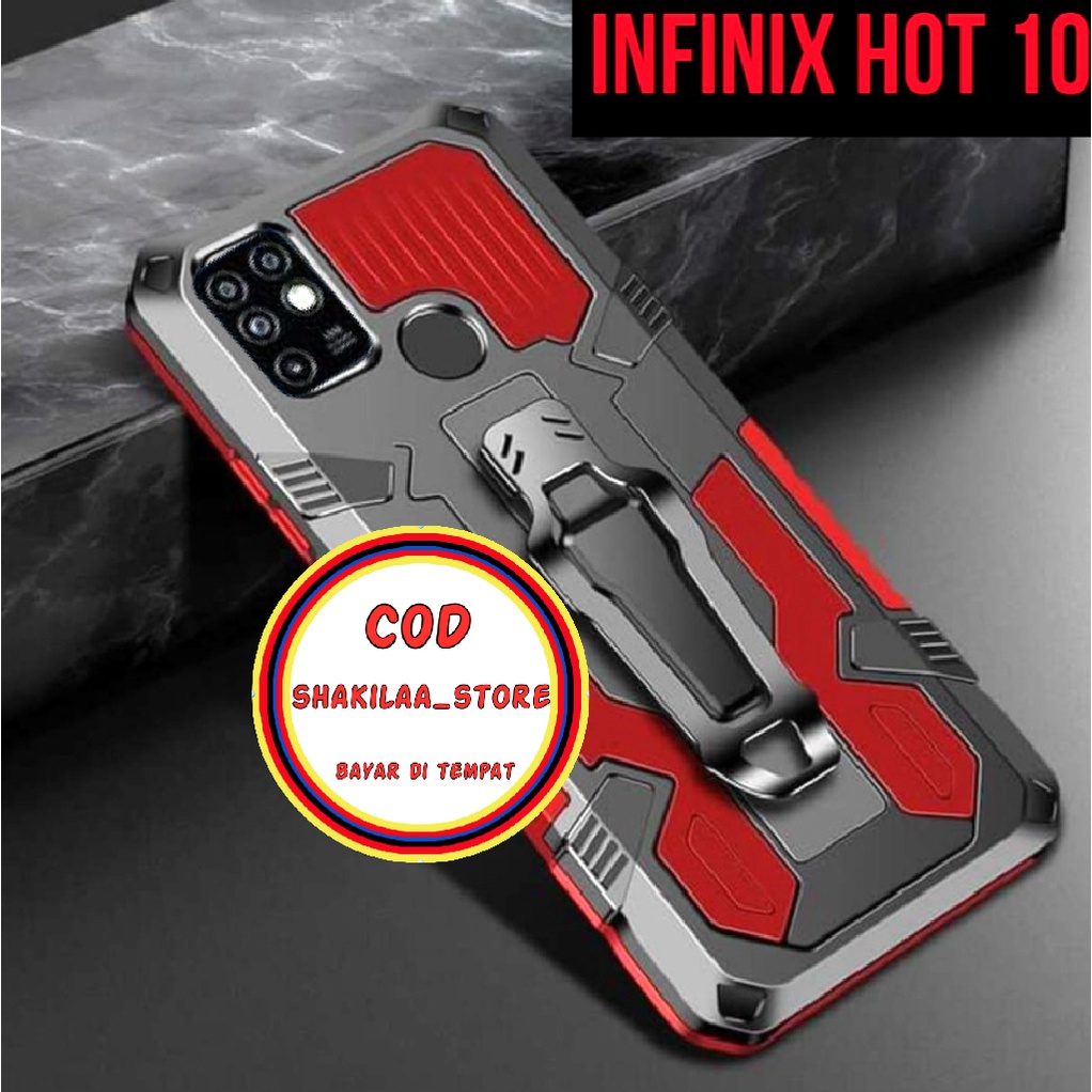 CASE HP TIPE INFINIX HOT 10 CASING STANDING BACK KLIP HARD CASE HP ROBOT NEW COVER