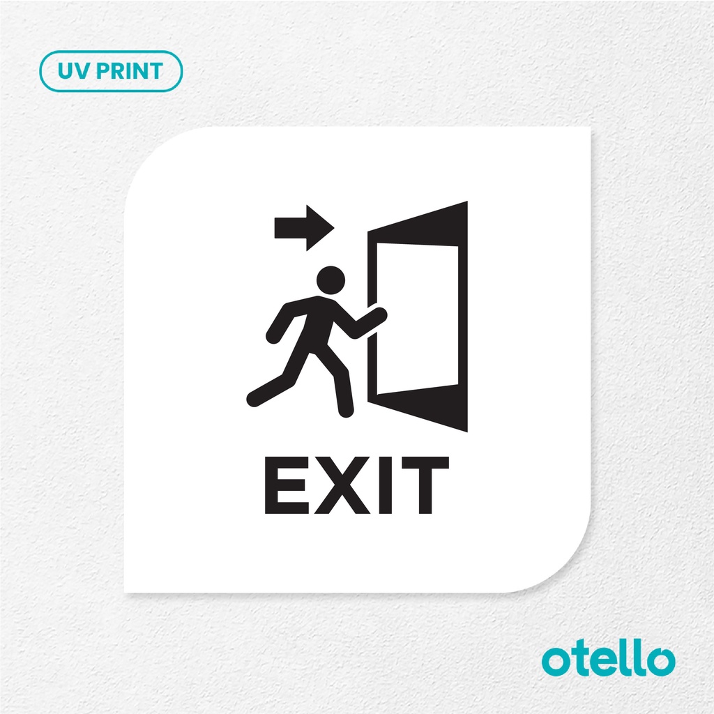 Exit Sign Board Akrilik Tempel Signage Dinding Sticker Papan Label Acrylic Restoran Dinding Petunjuk Toko Cafe