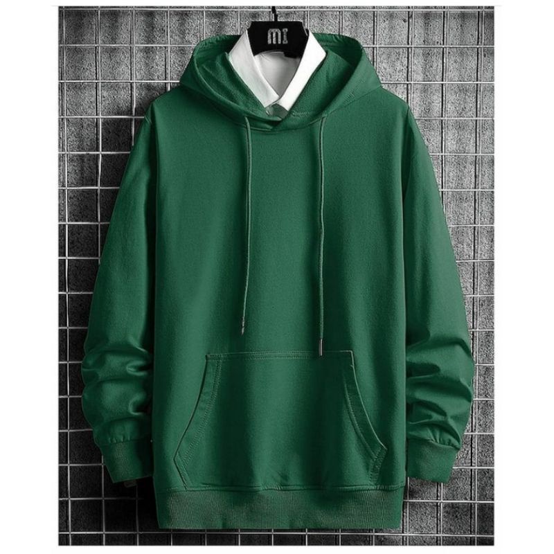 Sweater Hoodie polos Size L XL pria Wanita
