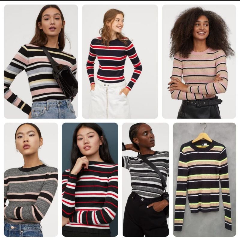 H&M fine knitted top / kaos rajut brand hnm