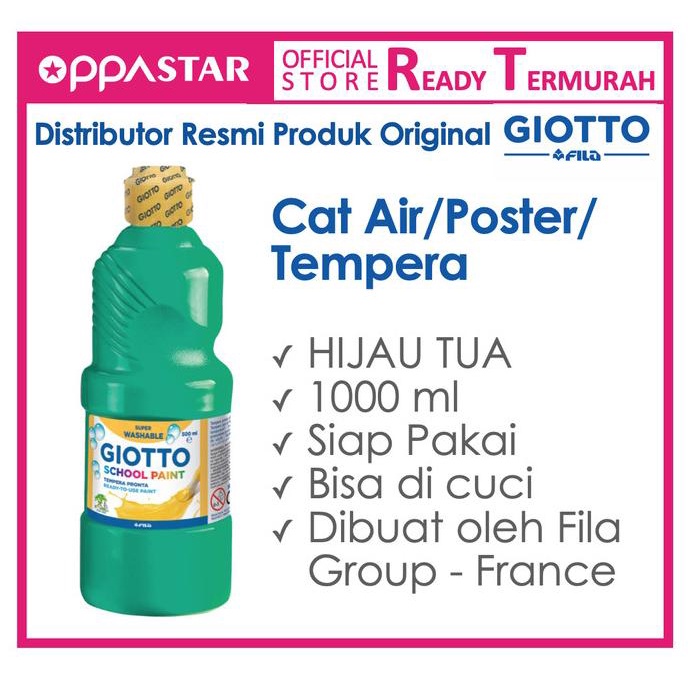 

TERBARUU!! Giotto School Paint 1000 ml Green - Cat Poster Kertas TERBARU