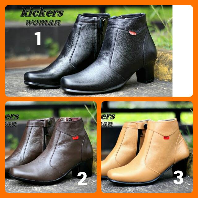 SEPATU KERJA WANITA KICKERS KULIT BOOTS IMPORT