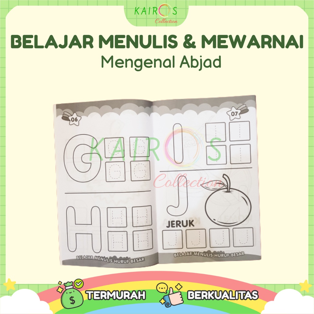 Buku Belajar Anak Menulis &amp; Mewarnai Mengenal Abjad
