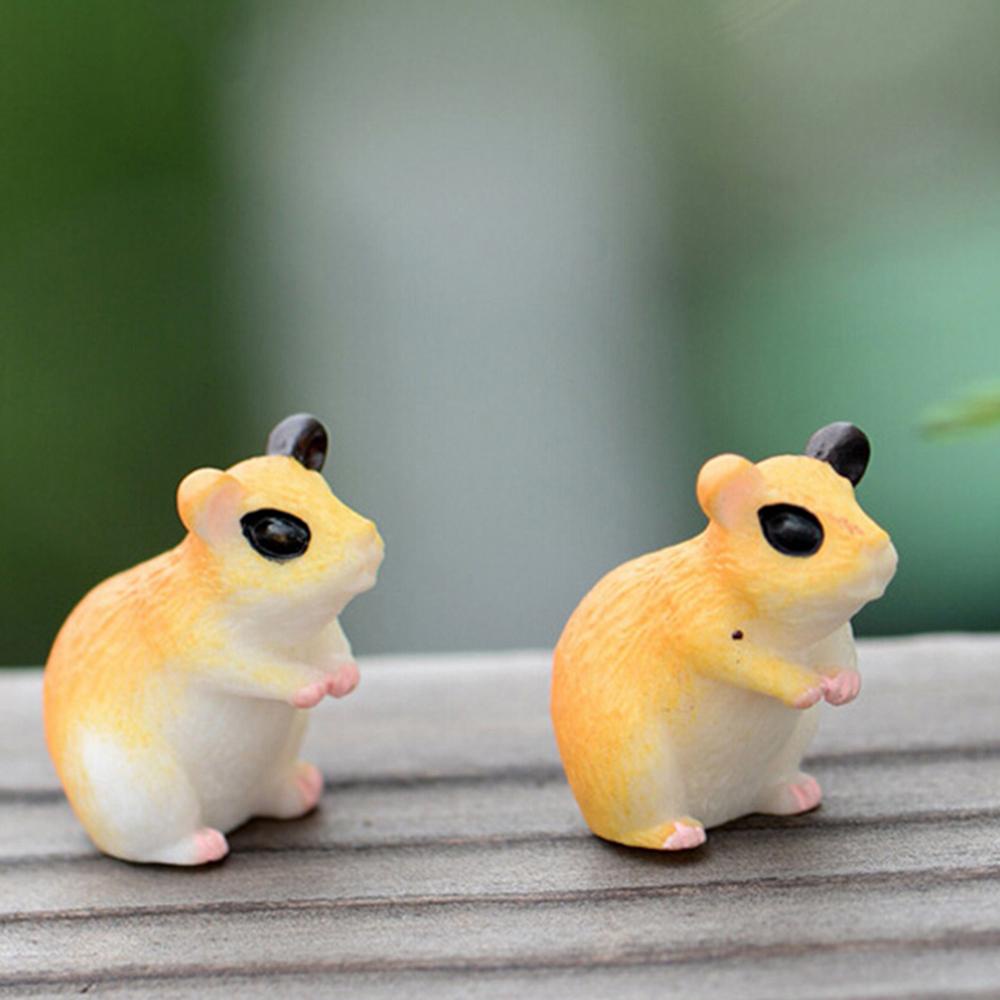 Patung Hamster Agustina 2/10pc Dekorasi Mobil Simulasi Hewan Resin Kerajinan Peri Dekorasi Taman