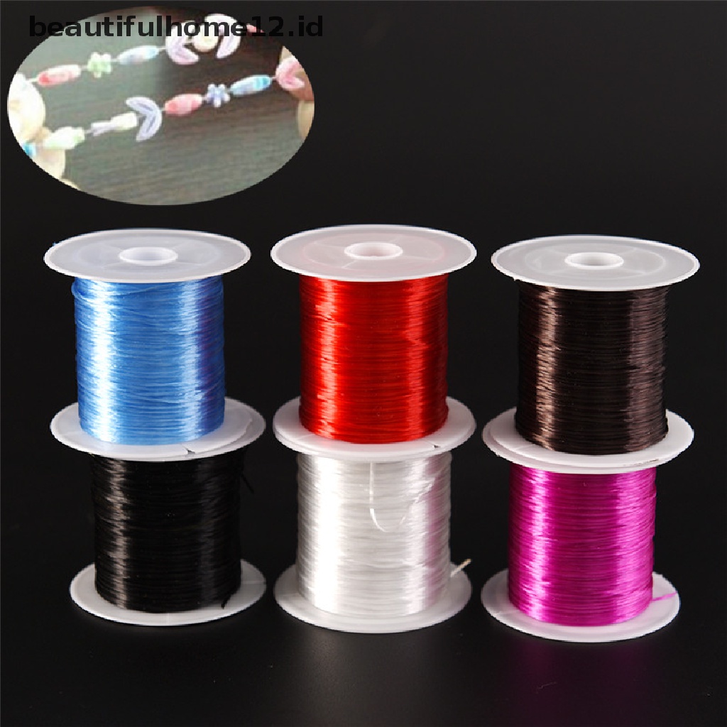 【beautifulhome12.id】 Strong Stretchy Elastic Beading Thread Cord Bracelet String For Jewelry DIY 1MM .