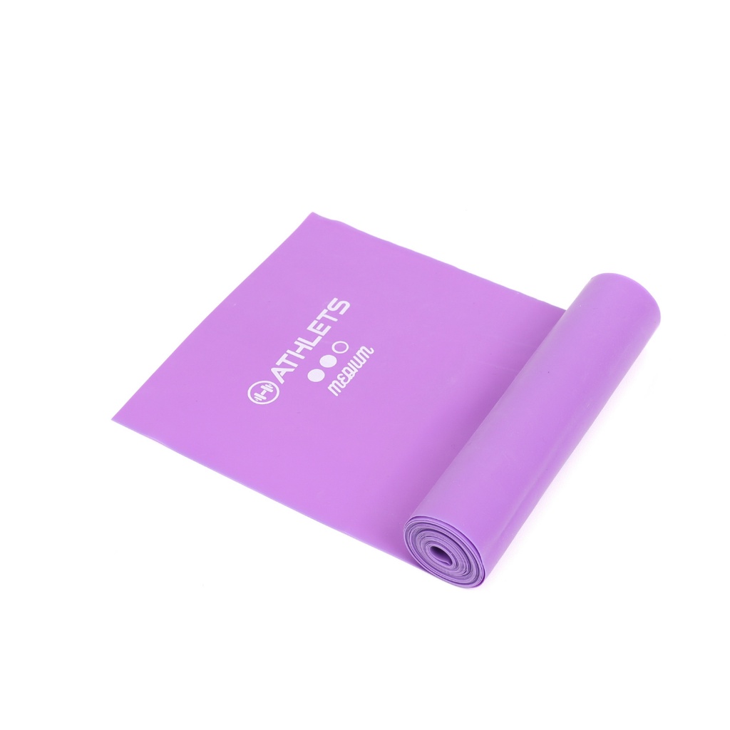 ATHLETS Resistance Sheet Premium | Yoga Band | Resistance Band Pilates Exercise & Therapy-Purple - Medium