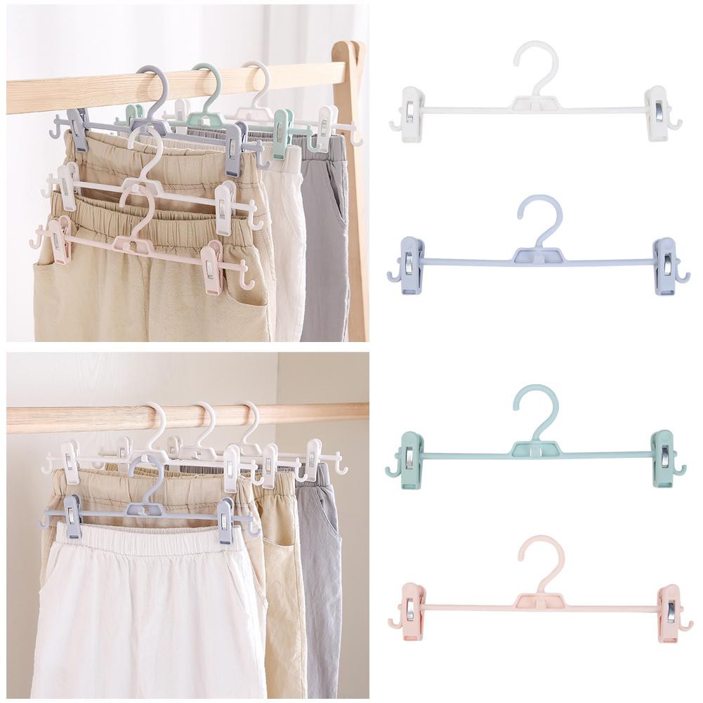 New Multifunction Hook Anti Slip Hanger Stacked Pants Rack With Pants Clip Shopee Indonesia