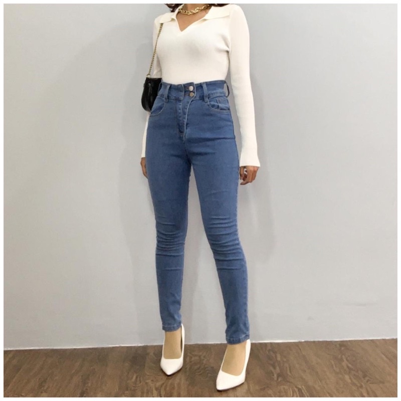 [LUXE.DLABEL] - E16 Jeans | Celana panjang Highwaist wanita Jeans import premium Jeans wanita polos ripped jeans High waist jeans wanita bkk Skinny Jeans High waist Baggy jeans Wideleg Jeans Kulot jeans Boyfriend jeans Wanita Kargo Jeans