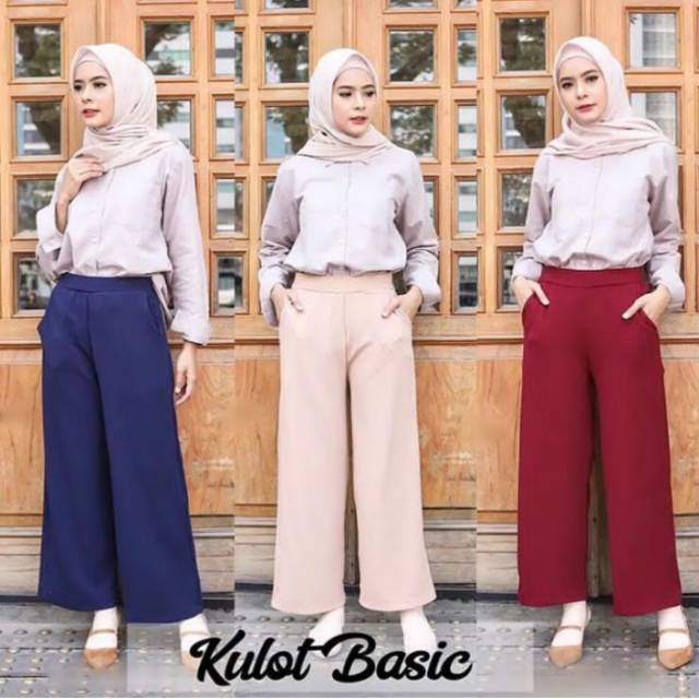 Kulot Waffle Crepe Highwaist / Celana Panjang Wanita Kulot/ Celana Wanita