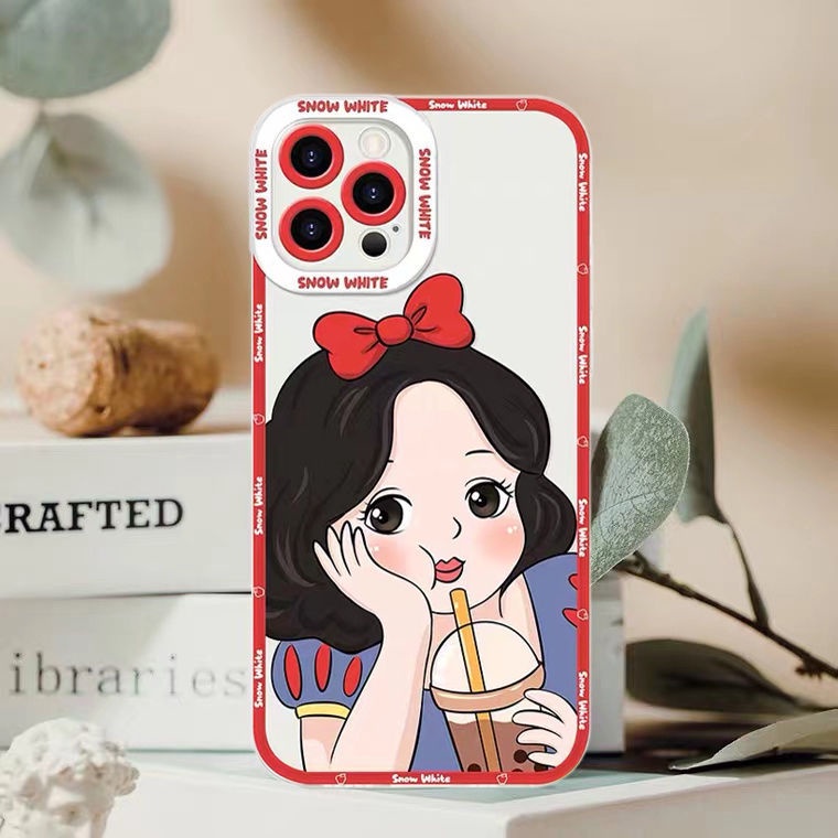 Soft Case TPU Motif Princess Untuk Iphone 14 13 12 11 Pro X XR XS Max 6 6S 7 8 Plus