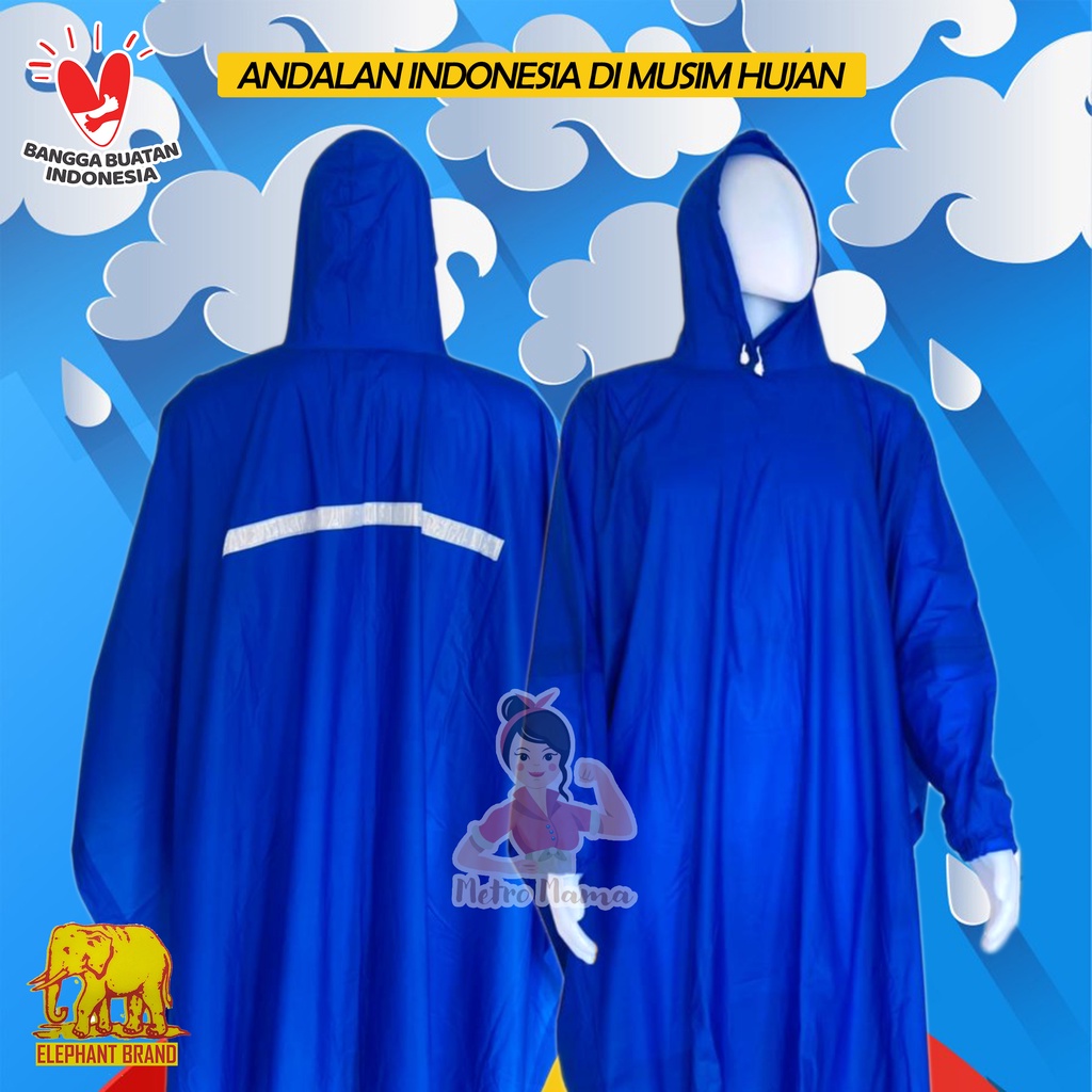 Jas Hujan Gajah Ponco Medium Lengan R dan Modern ELEPHANT BRAND Raincoat Mantel ORIGINAL