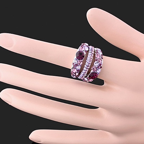 Hu Hu Hu Hu Hu Alat Bantu Pasang Kacamata♡ Cincin Bahan Alloy Hias Kristal Berlian Imitasi Untuk Wanita