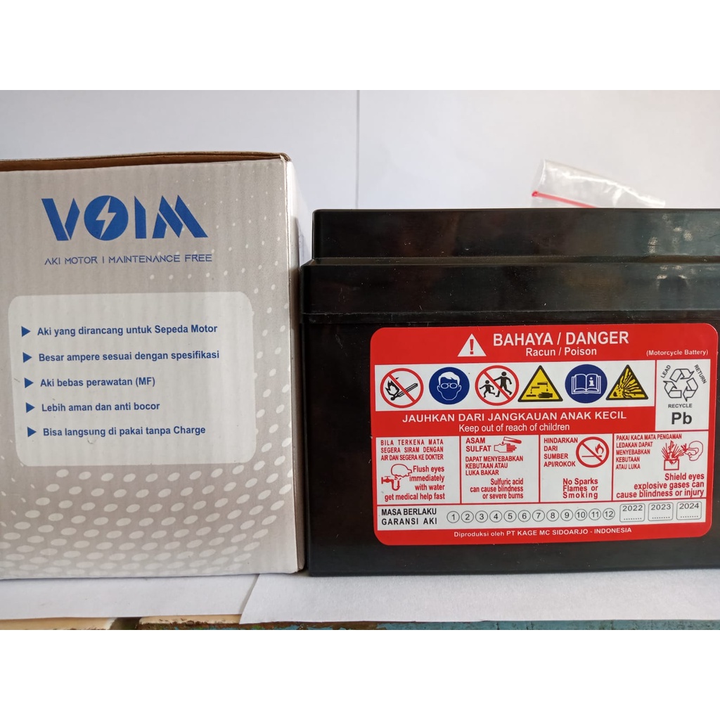 Aki motor honda kharisma kirana blade VOIM VTZ5S/GTZ5S accu original kemasan baru by motobatt