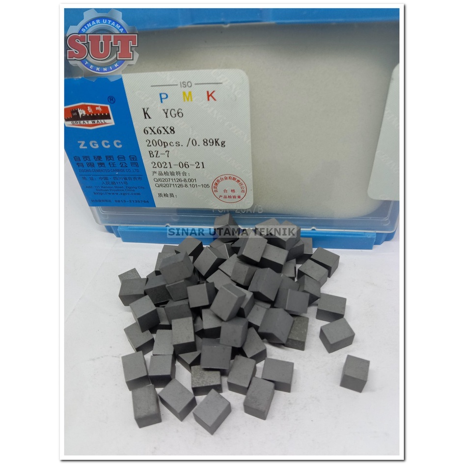 1 Box Mata Widia 5x5x8 /6x6x8/ 7x7x8mm Widia kotak betel bubut mata bor sumur untuk coring atau peng