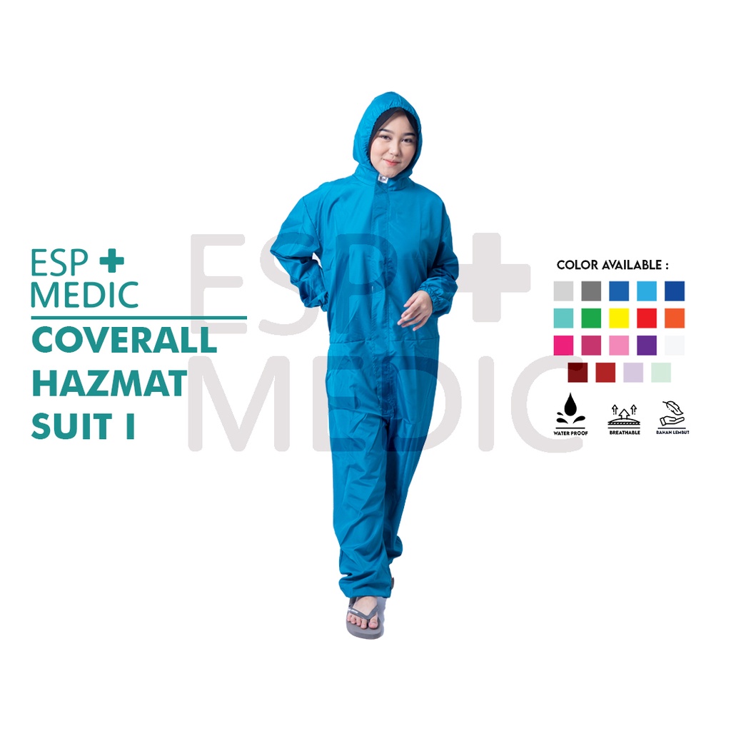 ESPMEDIC-BAJU APD HAZMAT WATERPROOF | HAZMAT SUIT |  APD MEDIS JUBAH OPERASI REUSABLE | HAZMAT SUIT 