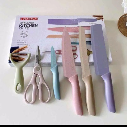Pisau dapur set stainless steel / pisau set 6 in 1