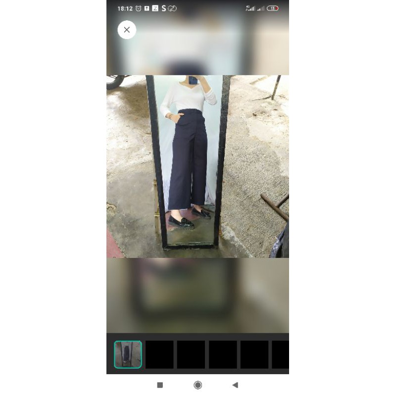 Celana Kulot Jeans Denim Navy Cullote Korean Cullotes Pants GU by Uniqlo