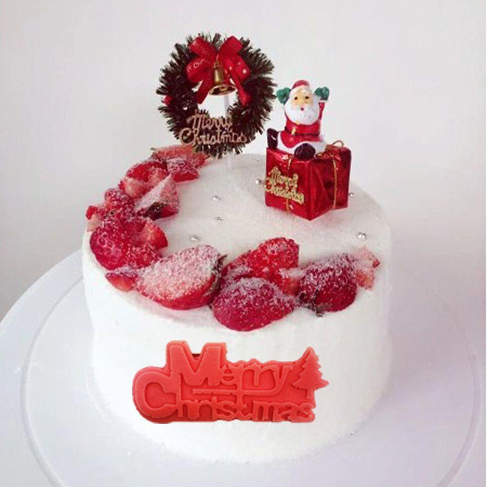 Solighter Merry Christmas DIY Kue Coklat Reusable Silica gel Cookie mold Dekorasi Kue