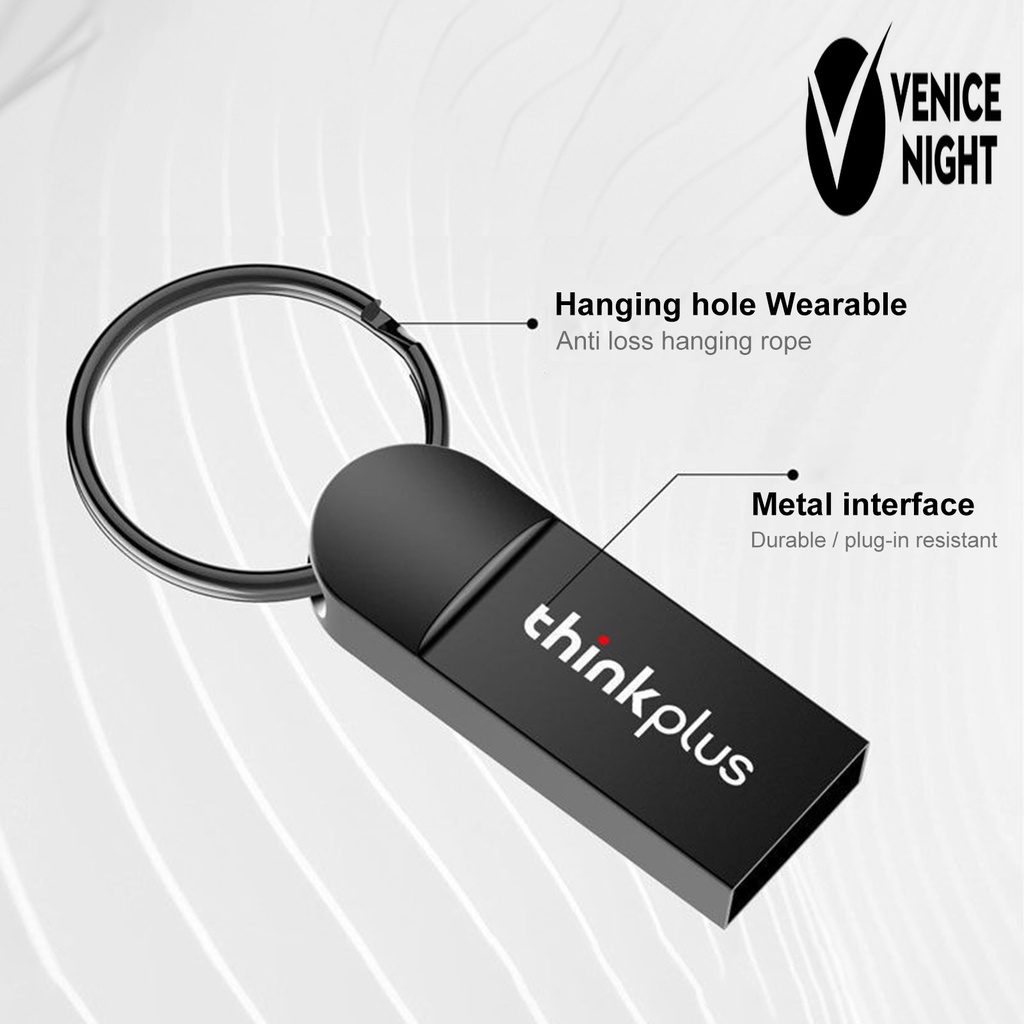 (SF) Lenovo Thinkplus Flashdisk USB 2.0 8 / 16 / 32 / 64G Portable Plug &amp; Play Bahan Logam