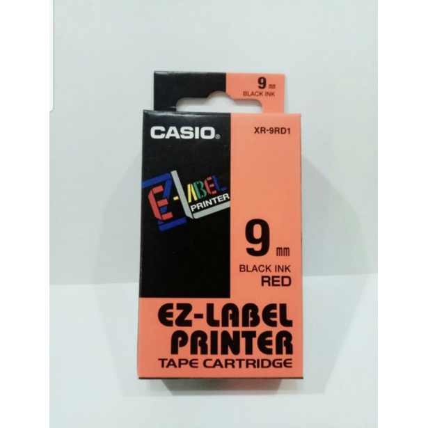 

Ez-label printer casio 9 mm 9mm Black on Red tape XR-9RD1
