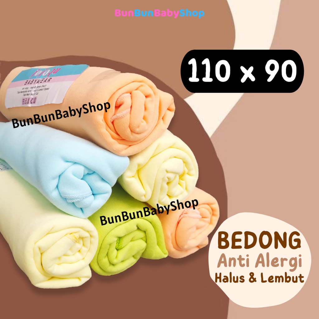 Bedong Bayi Polos 110x90 Gedong Baby Newborn Selimut Alas Ompol Unisex Perlengkapan Baru Lahir Bunbunbabyshop