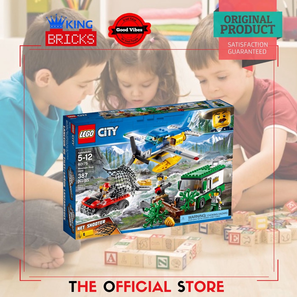 LEGO Original CITY 60175 Mountain River Heist - Mainan Anak Edukasi Mobil Motor Polisi Kapal