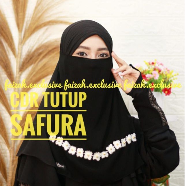CADAR TALI SAFURA TUTUP CADAR SAFURA CADAR TUTUP NIQOB NIQAB KHIMAR TEMBORO