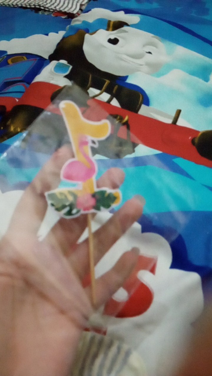 Topper Cake/cupcake, Hiasan Kue Ulang Tahun, Motif <br />flamingo Angka