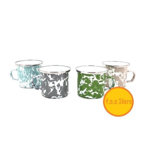 Premium Enamel MUG 400ml Blirik / Blurik / Lurik Jadul Cangkir Kopi