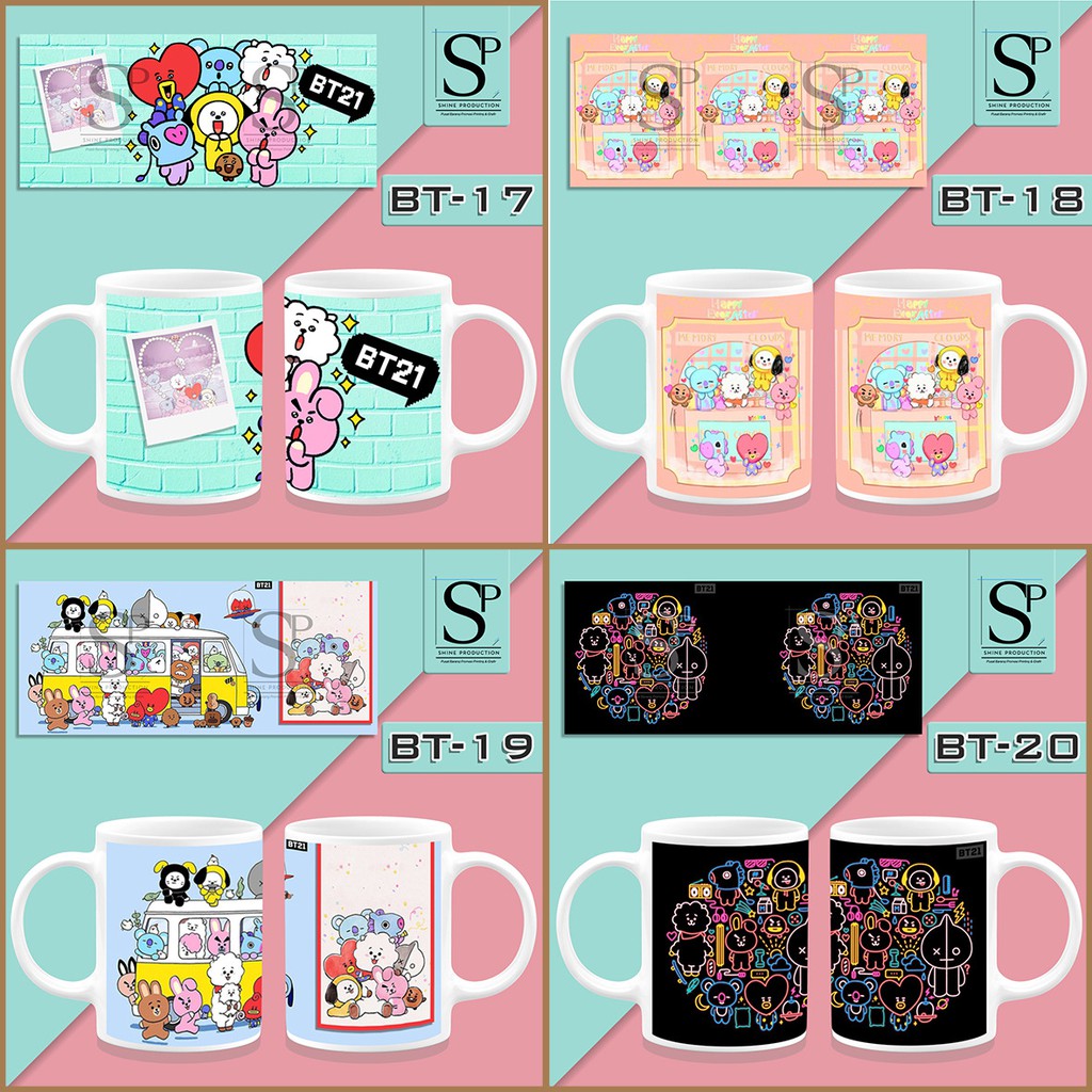 Gelas BT21 Mug BTS Karakter BT21