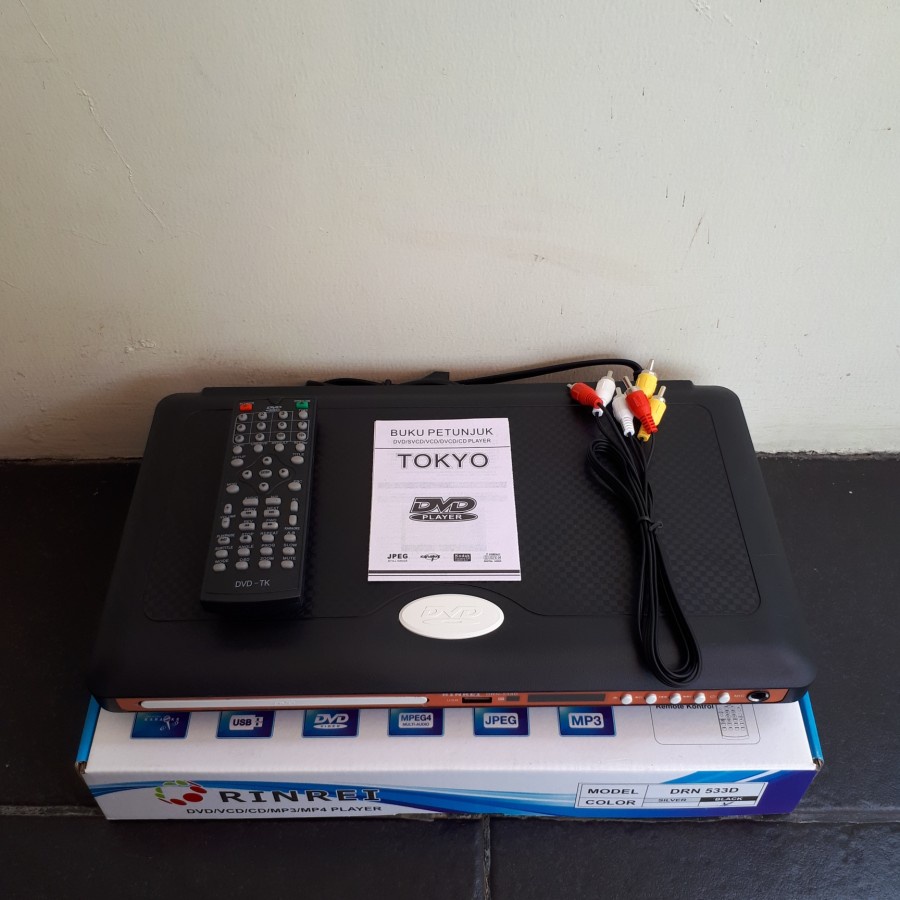 Rinrei DVD Player 533D - Hitam Free Microphone Kabel karaoke
