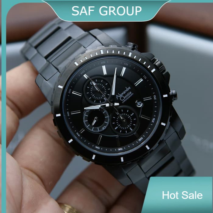 JAM TANGAN PRIA ALEXANDRE CHRISTIE AC 6141 / AC6141 FULL BLACK ORIGINAL by plp