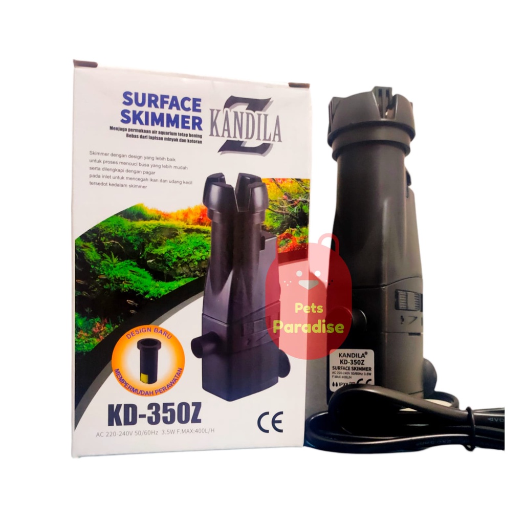 Kandila KD 350Z Surface Skimmer Aquascape 3.5W 400L/H Filter Aquarium