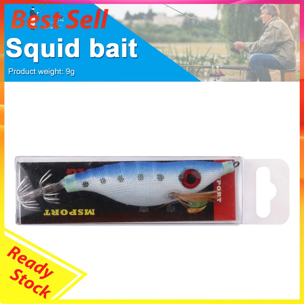 Umpan Pancing Cumi-Cumi Luminous 10cm 9g Bahan Kayu