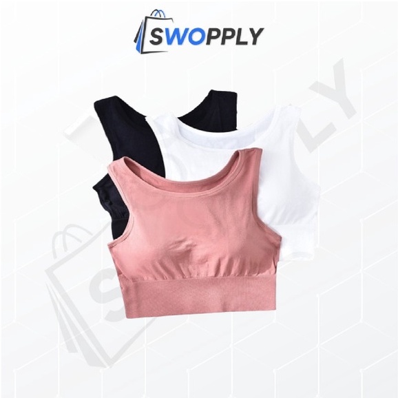 Swopply BRA517 Pakaian Dalam Wanita Bra Tanpa Kawat Sport Bra Gym Push Up Bra Wanita Bra Olahraga