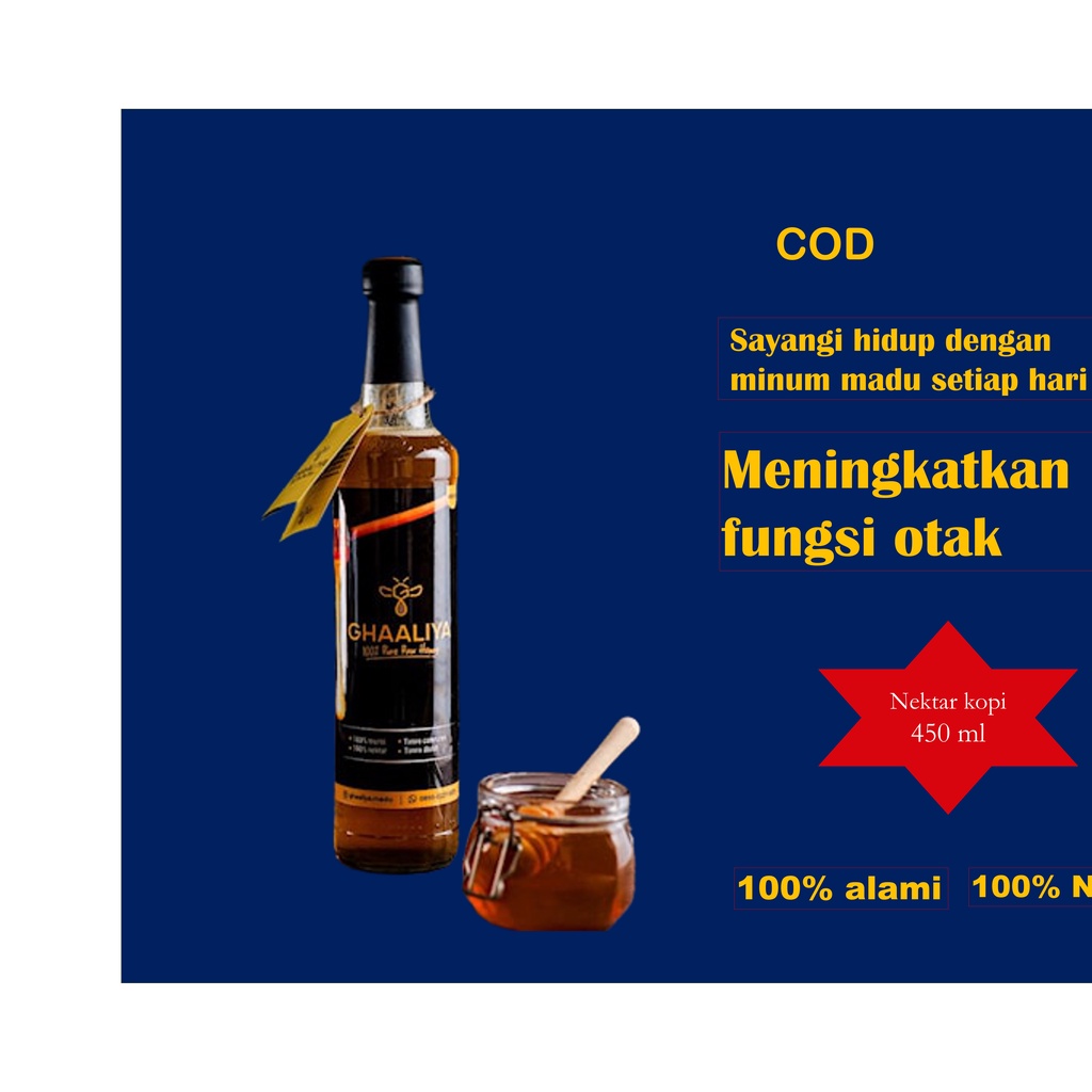

madu murni sehat alami asli minuman/olesan Indonesia nektar bunga kopi 450ml / 600gr botol plastik