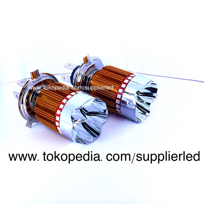 Lampu Utama LED CREE 4 HQ H-72 Mata Motor Mobil Socket H4 CR7