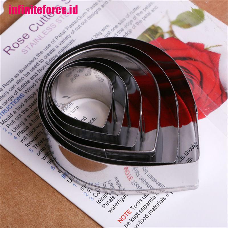 6PCS/Set Rose Petal Mold for Cake Decor Fondant Sugarcraft Cutters Tools Mould