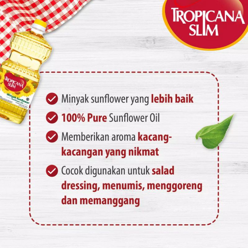 Tropicana Slim Sunflower Oil 946ml sun flower oil minyak bunga matahari sunflowers