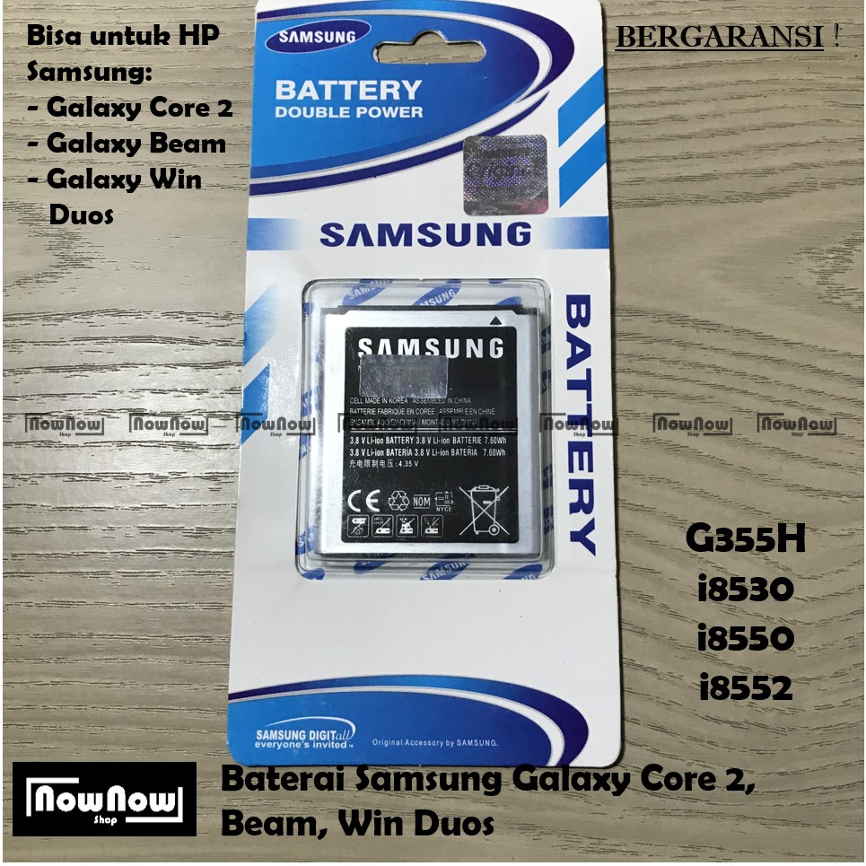 Baterai Samsung Galaxy Core 2 G355H - Beam I8530 - Win Duos I8550 I8552 Original Batre Battery SEIN