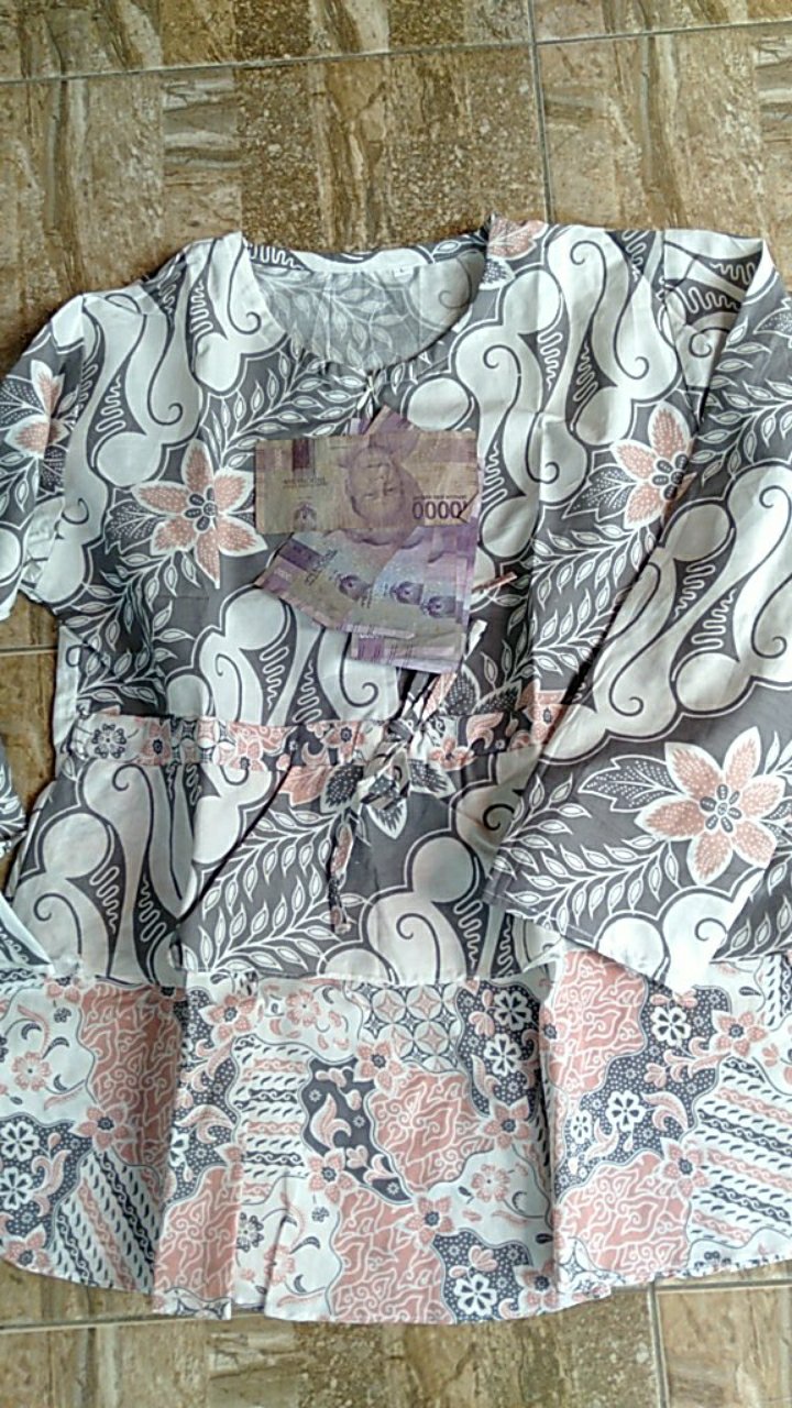 Tey-17 Batik Wanita Asj Sa Hrb026 Kenongo Kemeja Tosca Pendek