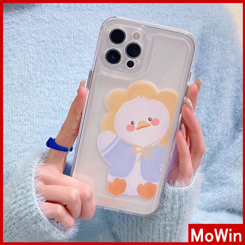 iPhone Case Clear Case Soft Thick TPU Shockproof Super Transparent Protection Camera Plating Button Duck Cartoon Cute For iPhone 13 Pro Max iPhone 12 Pro Max iPhone 11 iPhone 7Plus