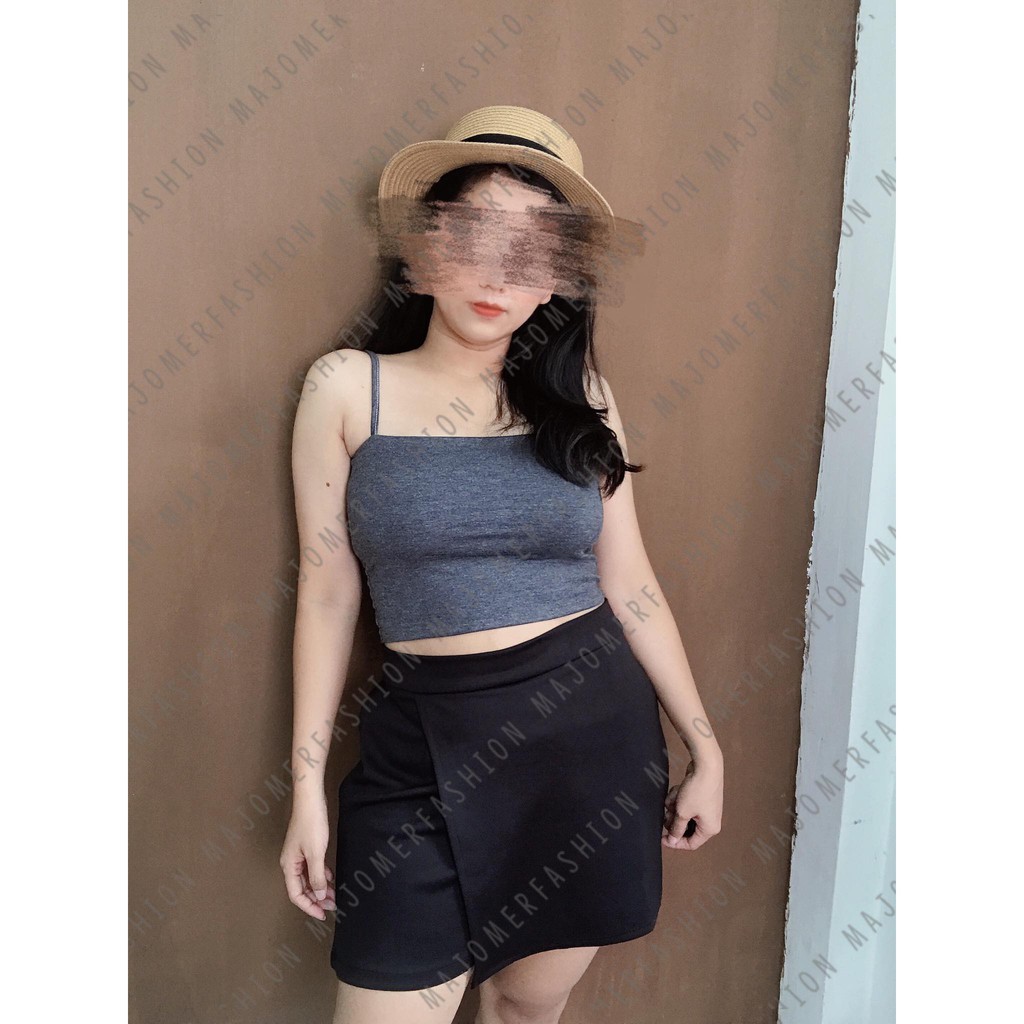 MAJOMER ® | GABRIEL TANK TOP - CROP TOP KOREA ATASAN WANITA-ABU