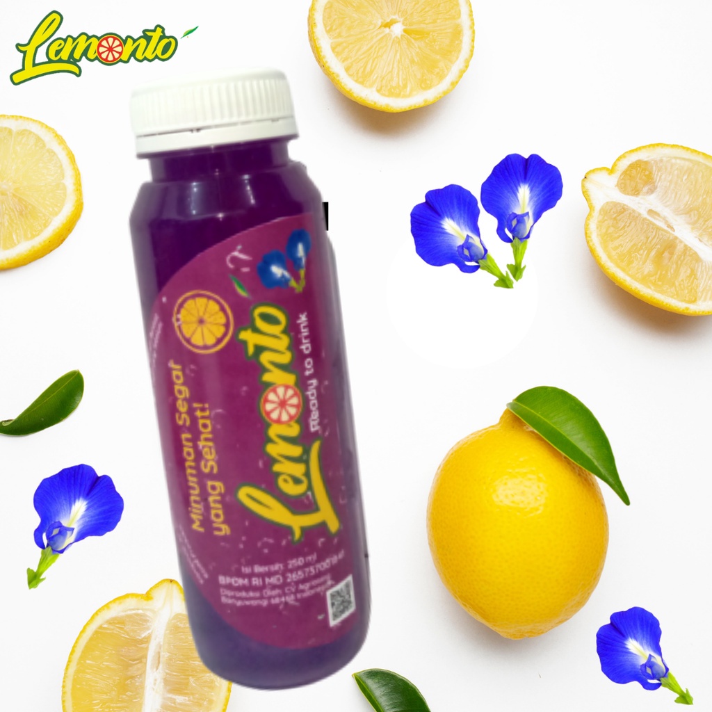 

Lemonto ready to drink/minuman sari lemon asli/varian bunga telang/minuman sehat