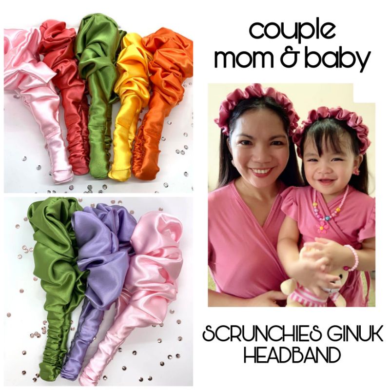 Scrunchie Rina Couple Ibu dan Anak | Scrunchie Sepasang Ibu dan Anak | Scrunchie Murah | Alus Collection | BISA C.O.D