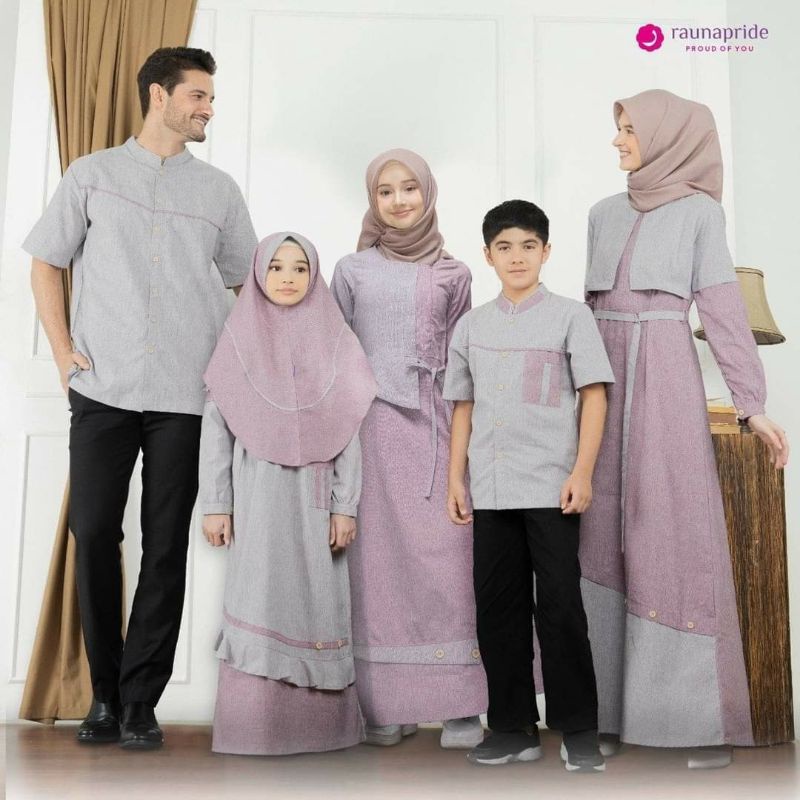 GAMIS MUSLIMAH KATUN DEWASA &amp; ANAK REMAJA ORI RAUNA GF 01 ROSE &amp; GF 01 GREY ABU | SARIMBIT KELUARGA RAUNA | GAMIS BAHAN KATUN RF 01 ROSE GREY | RF01 ROSE GREY | GAF01 ROSE GAF01 GREY| GAF 01 ROSE GREY