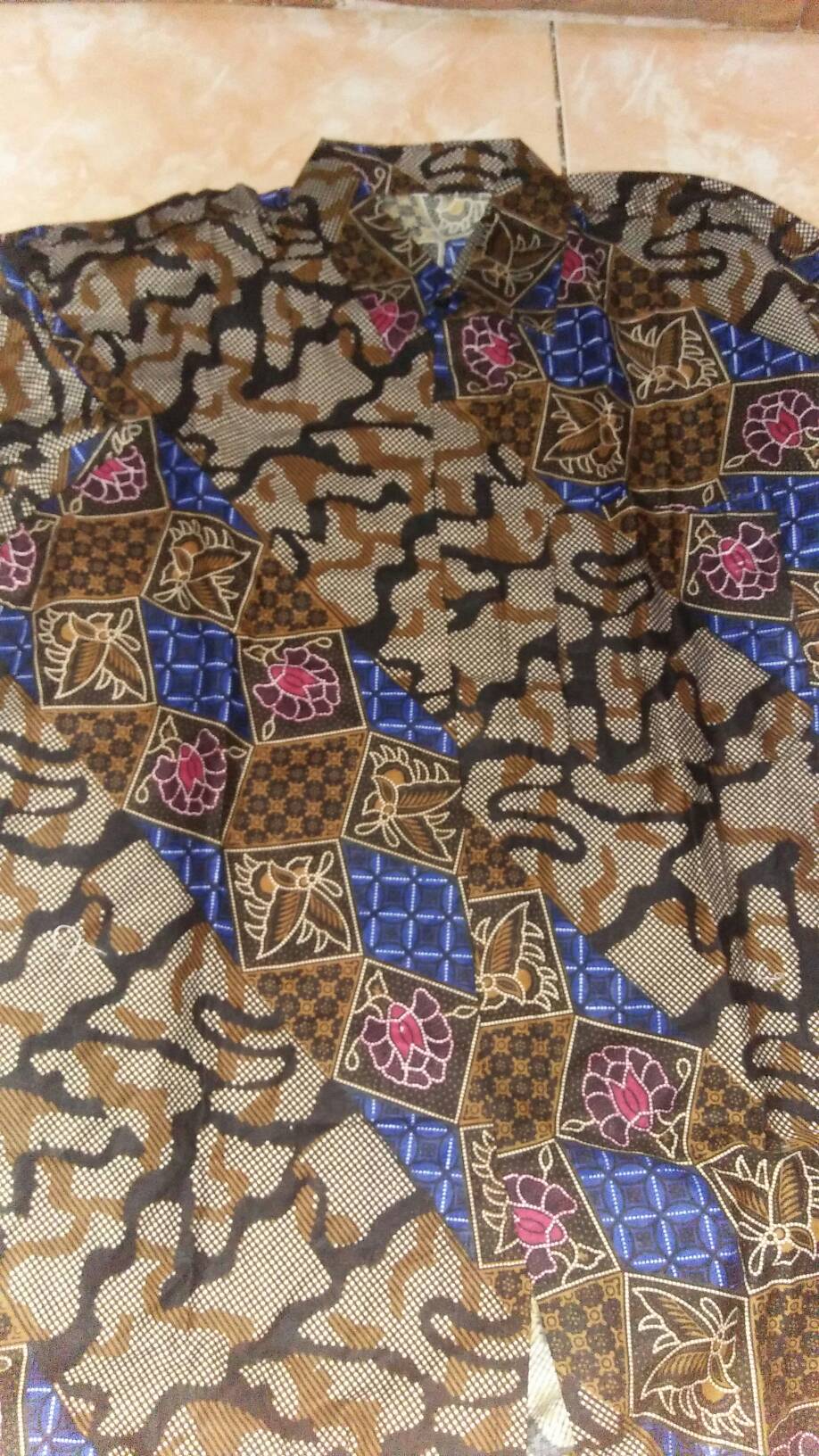 Diskon Bswart Batik Hrb026 Kenongo Hem Pendek Padi Pekalongan M L Xl Batik